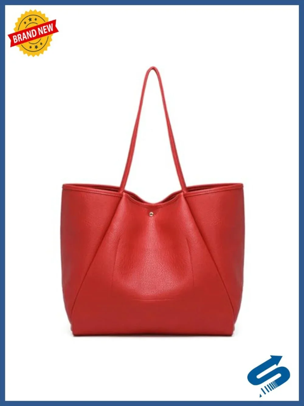 Large Leather Tote Bag for Women - Spacious Work Bag, Minimalist Handbag,
